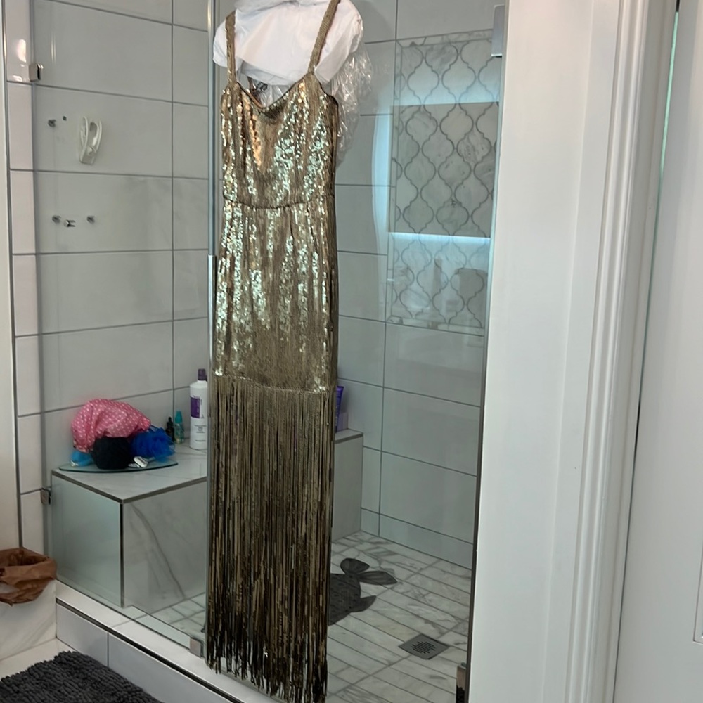 BRONX AND BANCO CHERIE GOLD MAXI DRESS!
